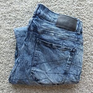 Denim & Rivets Acid Wash Denim Jeans - Mens Sz 34x30 Slim Straight Stretch